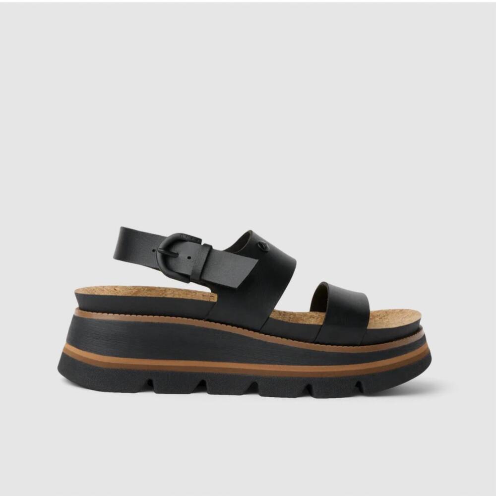 NEW REEF women's vista luxe liah platform sandals in black - Picture 1 of 4
